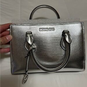 Michael Kors Metallic Silver Crossbody